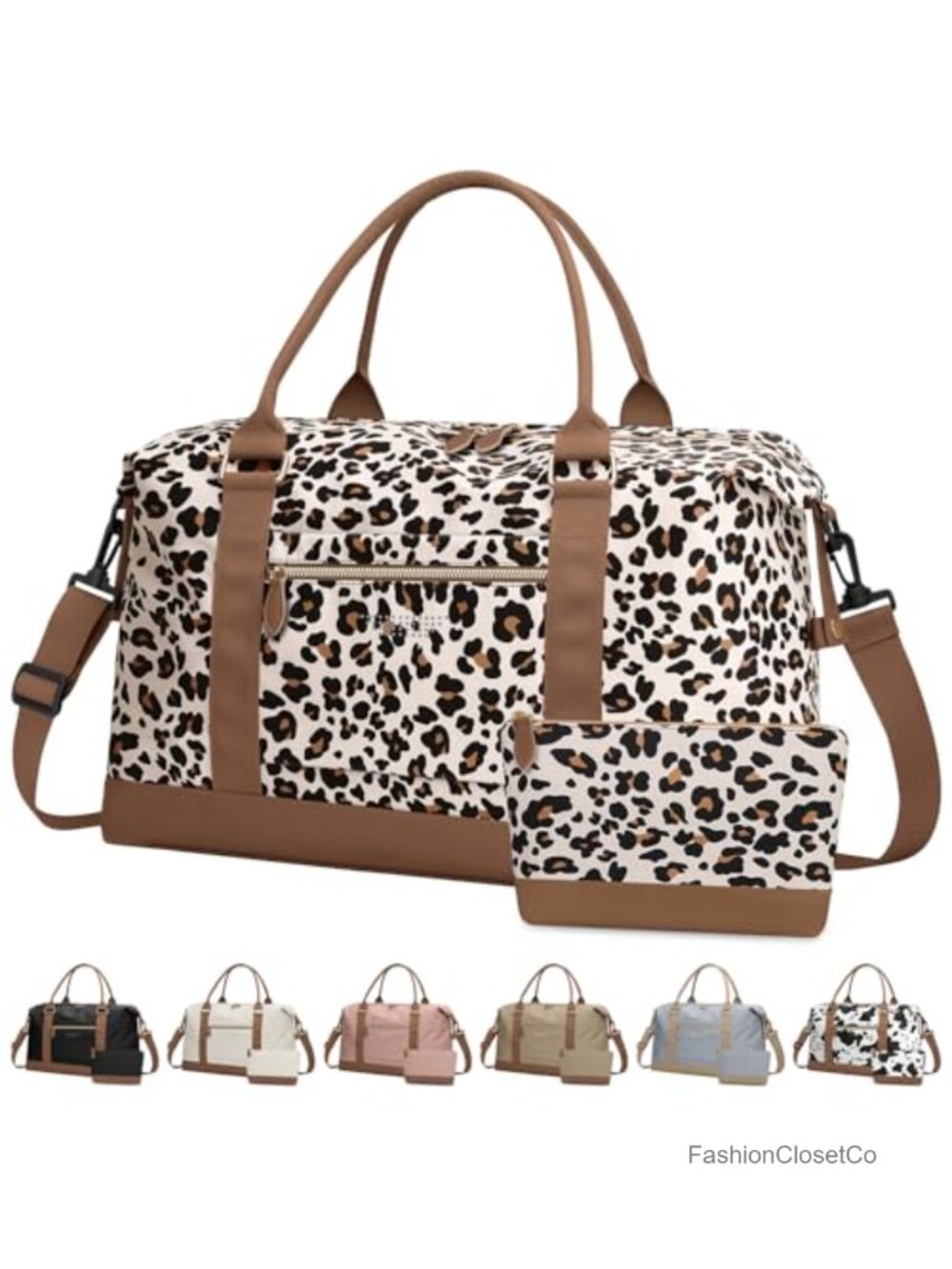 Large Expandable Travel Duffle Bag with Toiletry Bag - Weekender Overnight